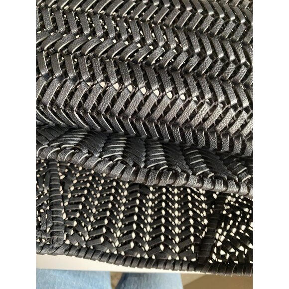 Anya Hindmarch Neeson Tassel Shoulder Bag Capra Leather Dark Marine Blue Woven - Picture 12 of 14